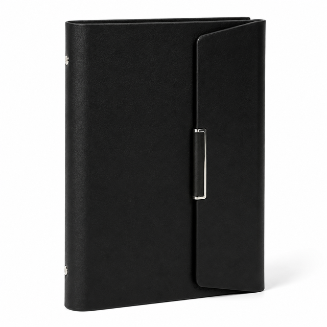 A5 Tri-fold PU Magnetic Ring Binder Organizer