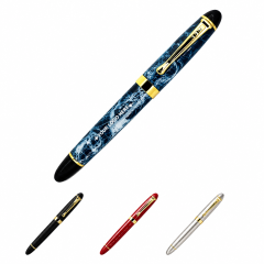All-Metal Iridium Fountain Pen With Gold Accents
