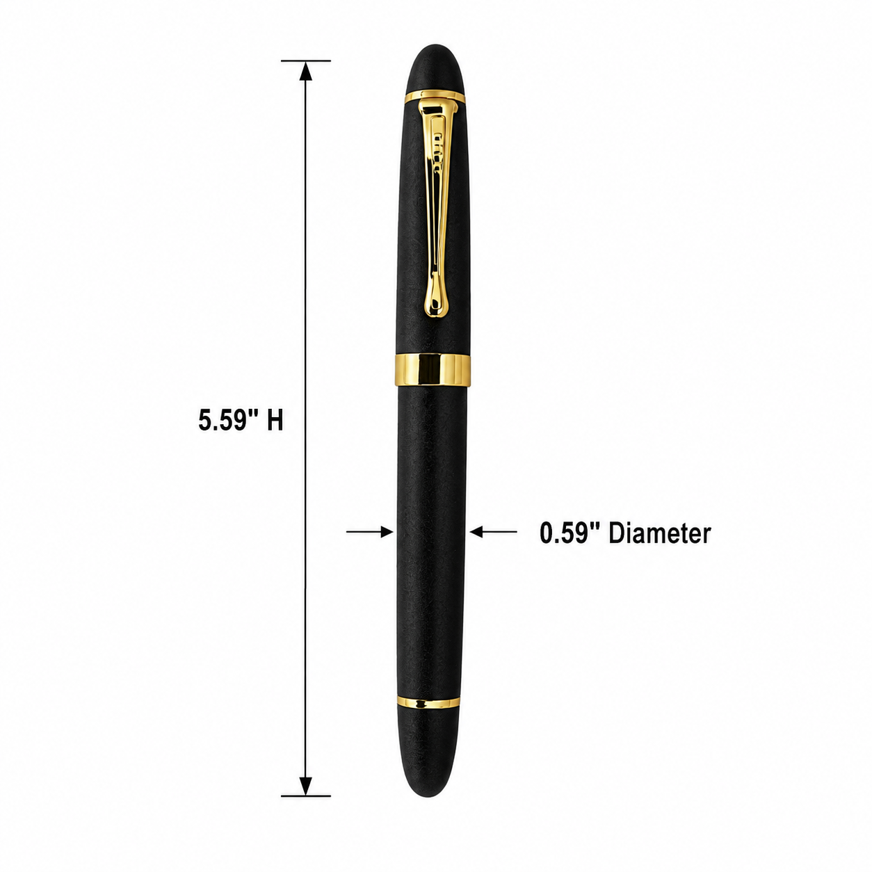 All-Metal Iridium Fountain Pen With Gold Accents