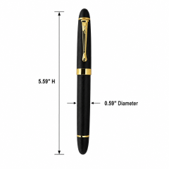 All-Metal Iridium Fountain Pen With Gold Accents