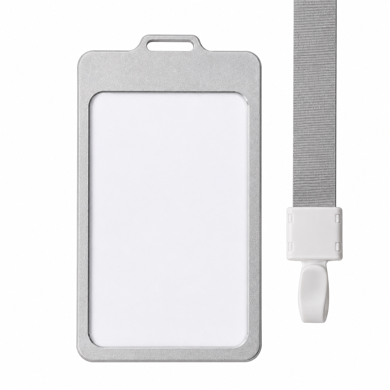 Aluminum Lanyard ID Badge Holder with PVC Card Slot