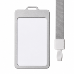 Aluminum Lanyard ID Badge Holder with PVC Card Slot
