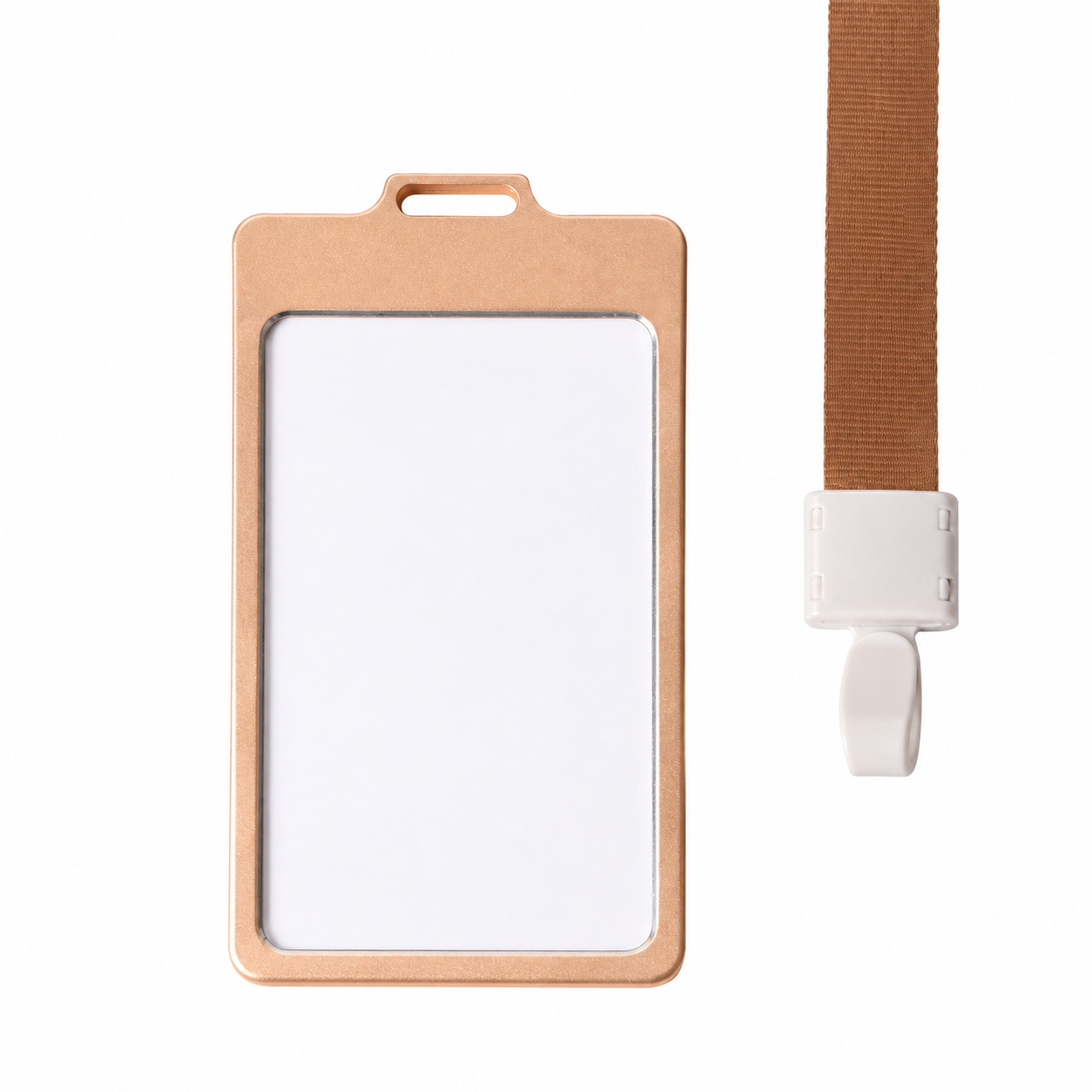 Aluminum Lanyard ID Badge Holder with PVC Card Slot