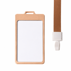 Aluminum Lanyard ID Badge Holder with PVC Card Slot