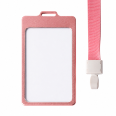 Aluminum Lanyard ID Badge Holder with PVC Card Slot