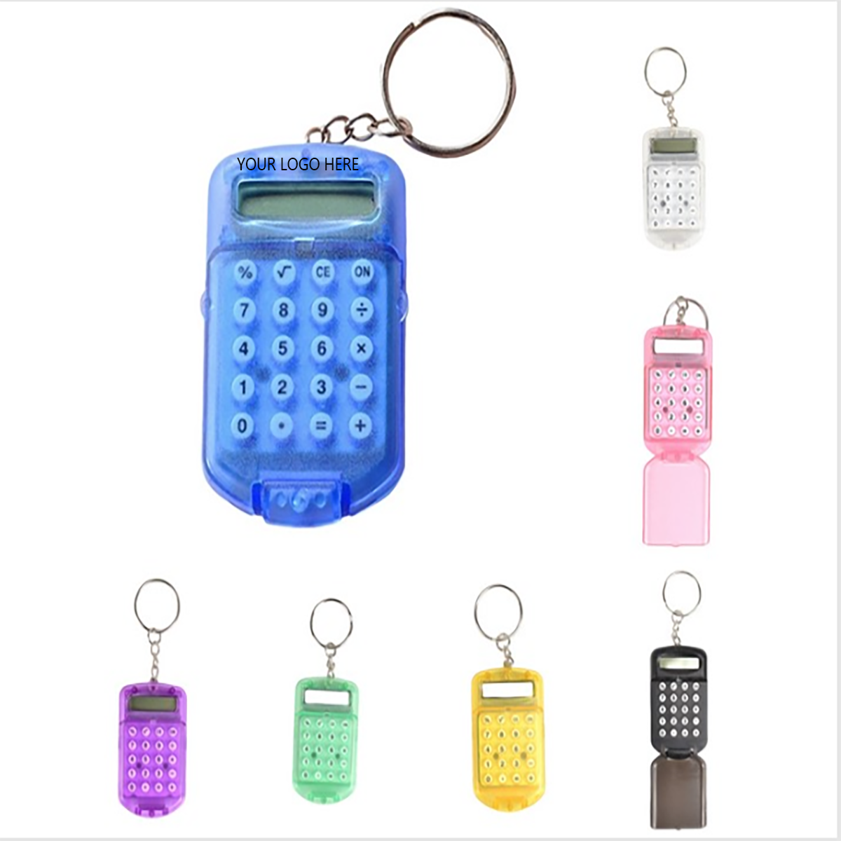 Compact ABS Mini Keychain Calculator