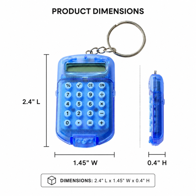 Compact ABS Mini Keychain Calculator