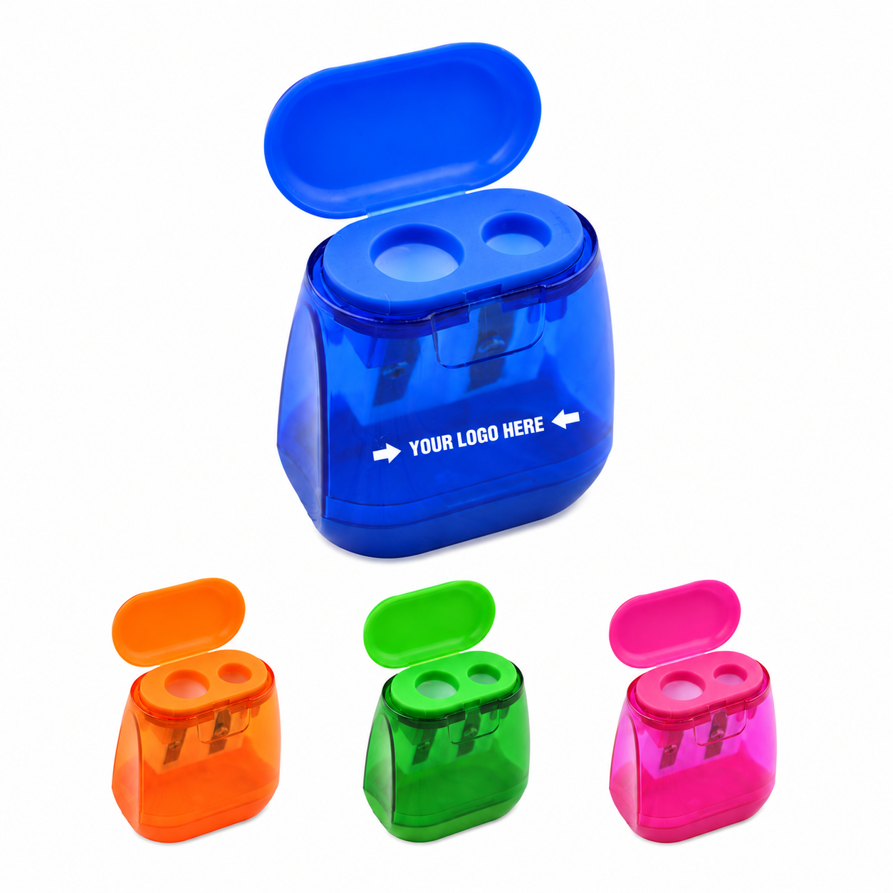 Covered Dual-Hole Pencil Sharpener
