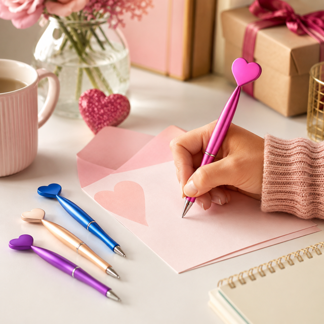Customizable Heart-Shaped Ballpoint Pen