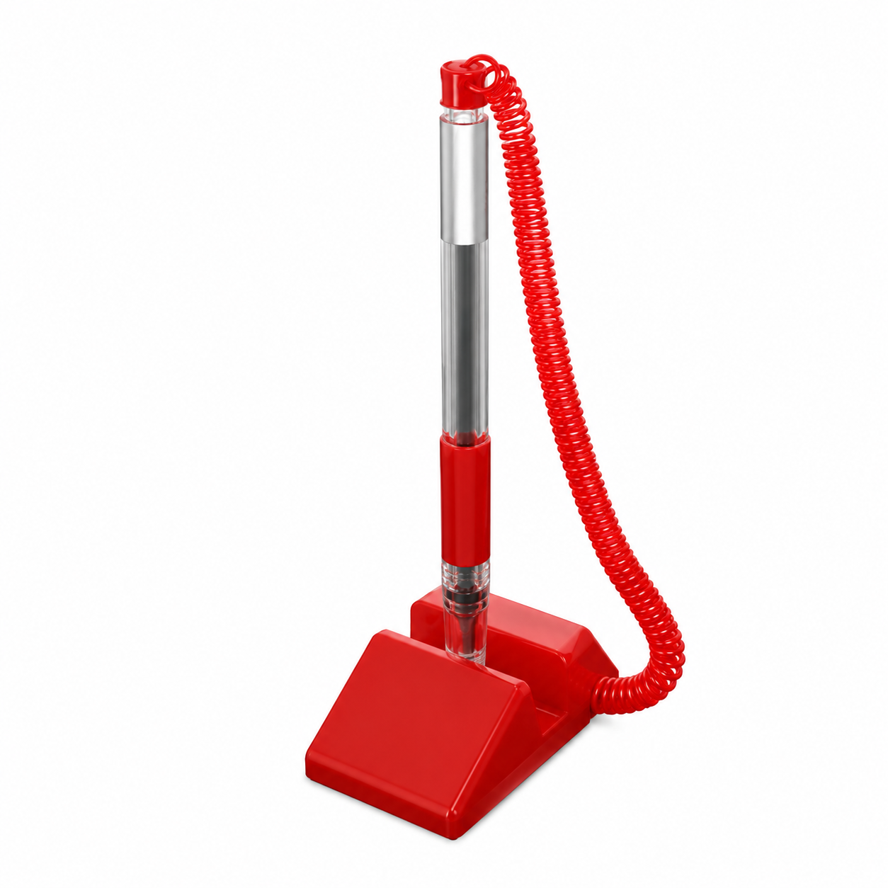 Desktop Fixed Signature Pen With Coiled Lanyard