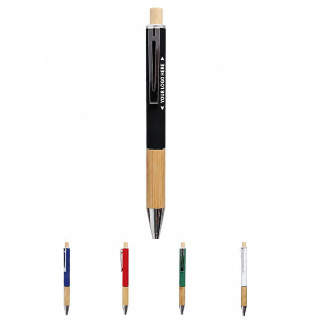 Eco-Friendly Bamboo Grip Metal Ballpoint Pen