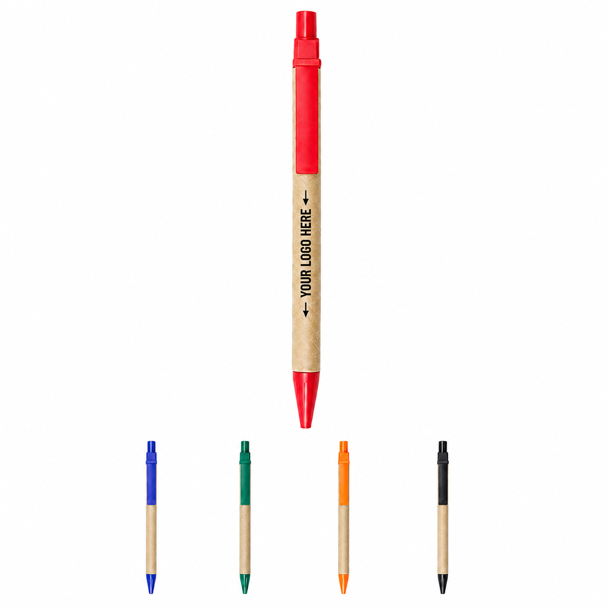 Eco Recycled Cardboard Pen With Plastic Clip