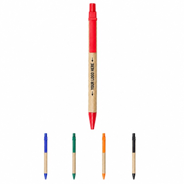 Eco Recycled Cardboard Pen With Plastic Clip