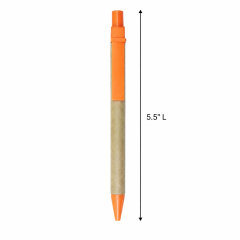 Eco Recycled Cardboard Pen With Plastic Clip