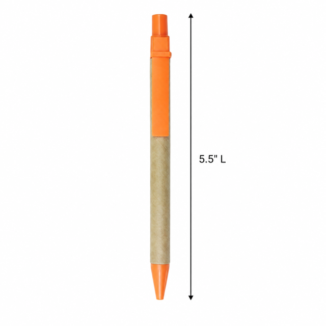 Eco Recycled Cardboard Pen With Plastic Clip