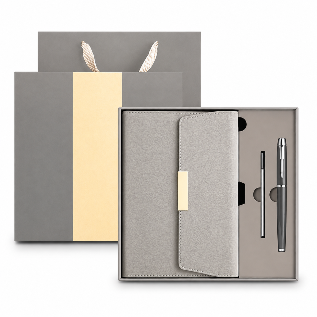Executive PU Leather Notebook and Pen Gift Set