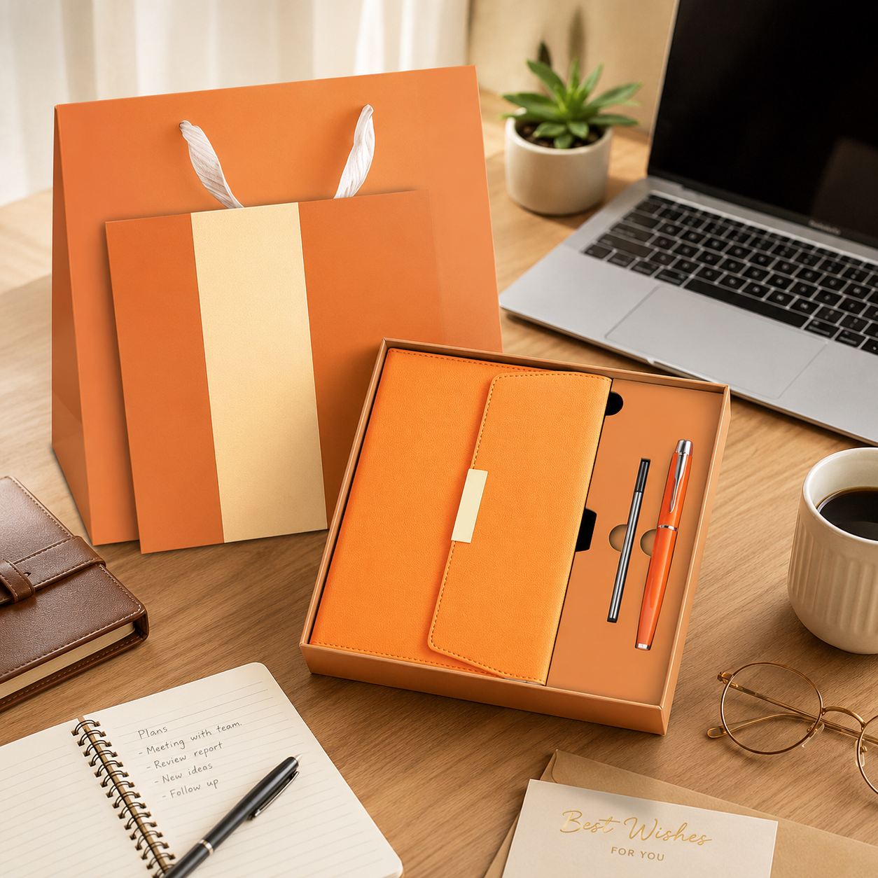 Executive PU Leather Notebook and Pen Gift Set