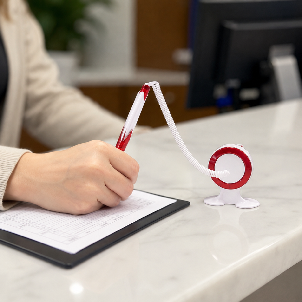 Foot-Shaped Suction Cup Tethered Ballpoint Pen
