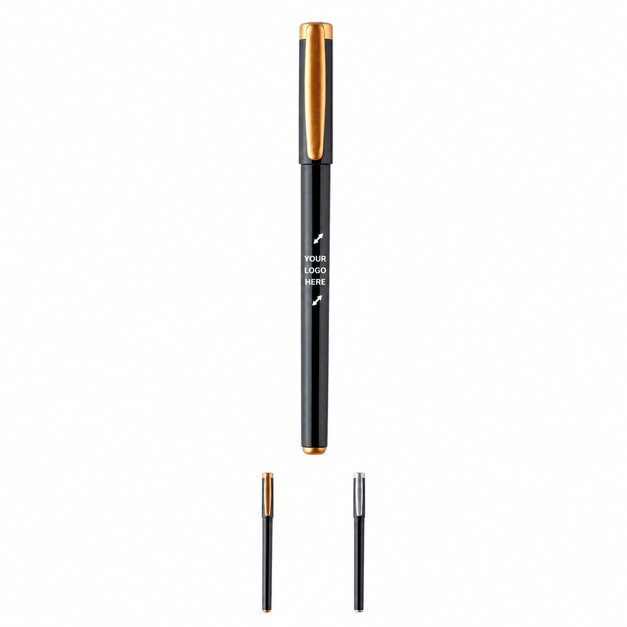 Glossy Business Gel Pen With Metal-Textured Clip