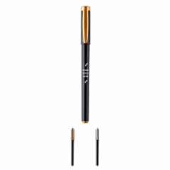 Glossy Business Gel Pen With Metal-Textured Clip