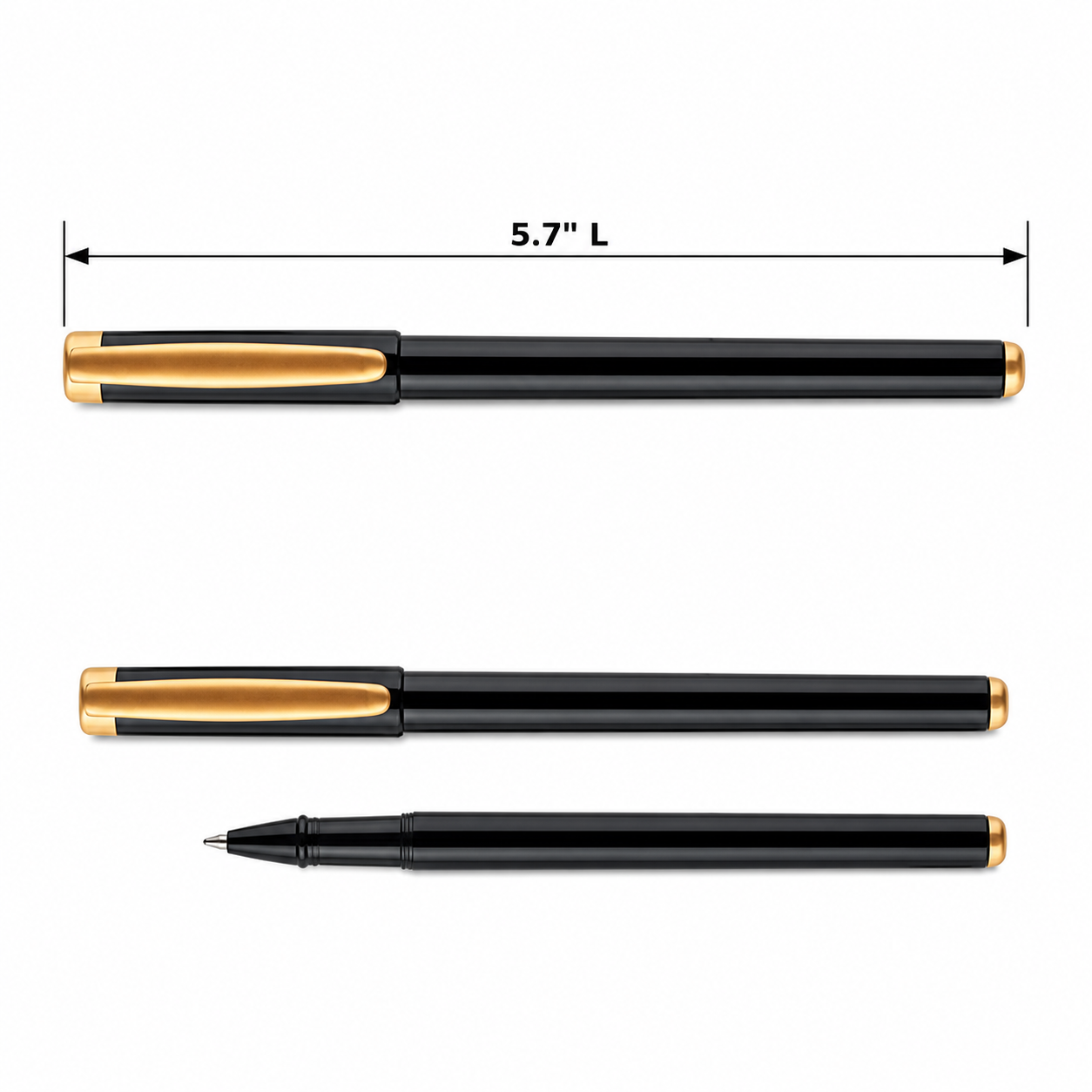 Glossy Business Gel Pen With Metal-Textured Clip