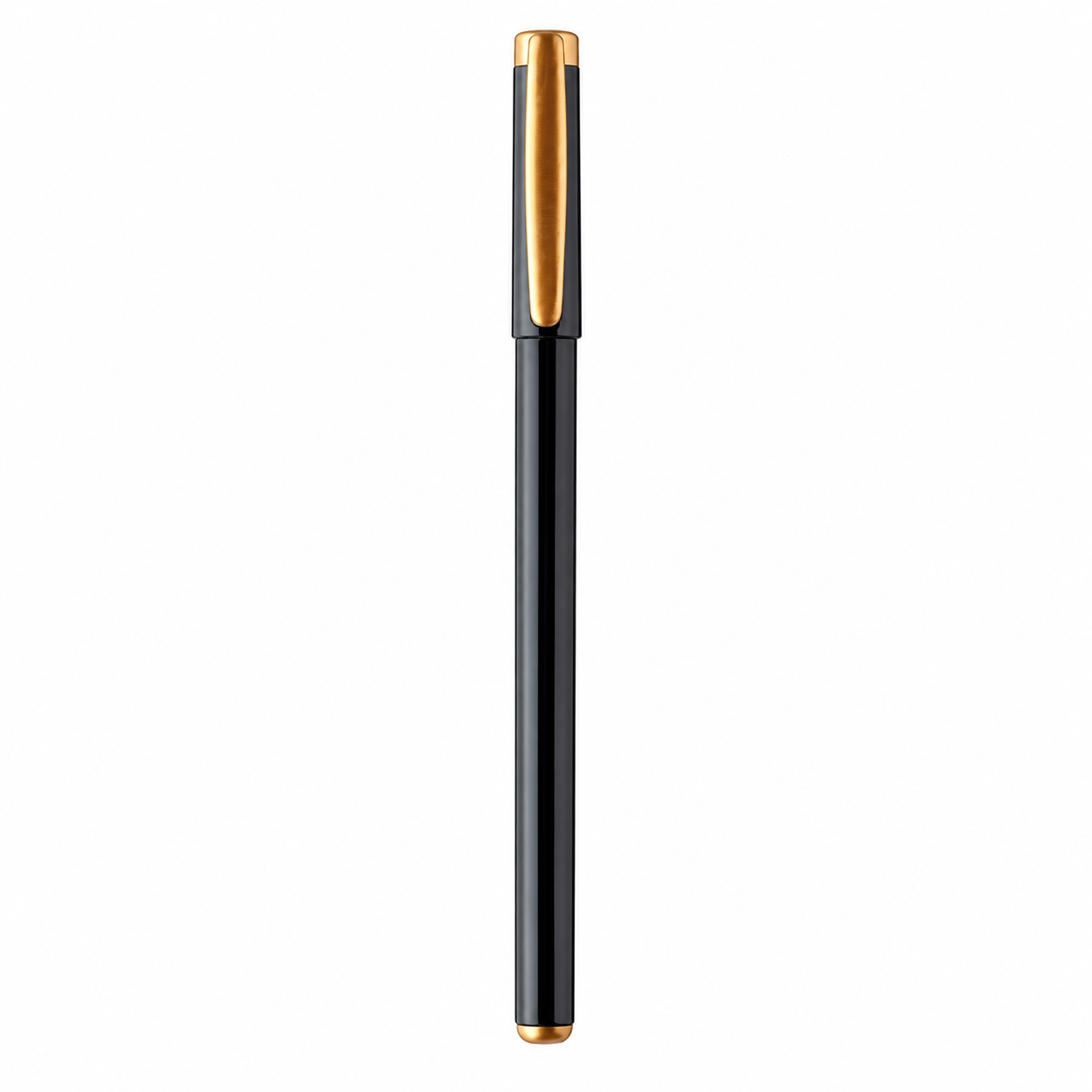 Glossy Business Gel Pen With Metal-Textured Clip