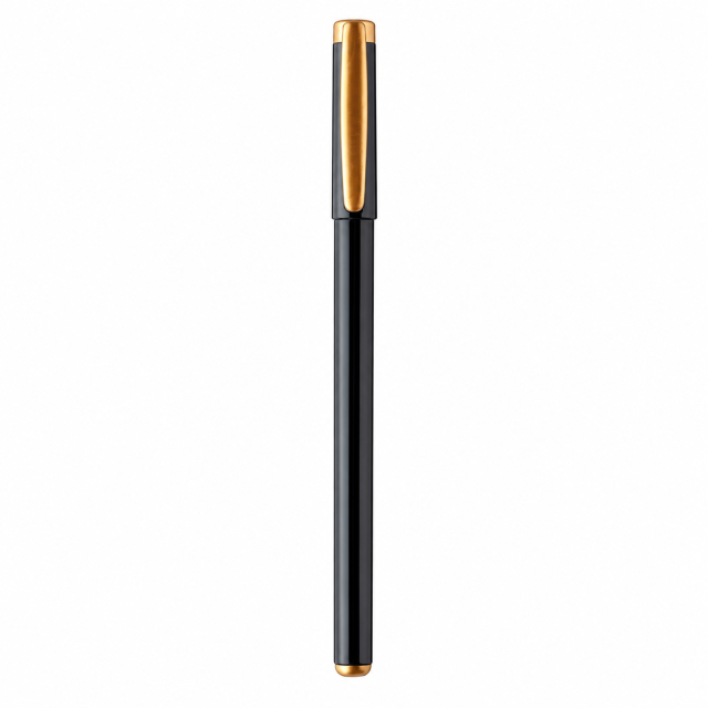 Glossy Business Gel Pen With Metal-Textured Clip