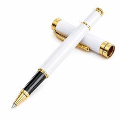 Gold Trim Metal Rollerball Business Pen
