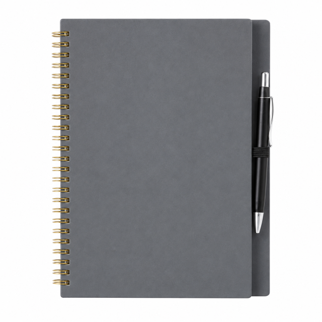 Hardcover Spiral Notebook With Matching Ballpoint Pen