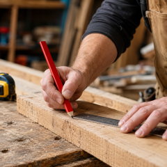 Heavy-Duty Natural Wood Carpenter Pencil