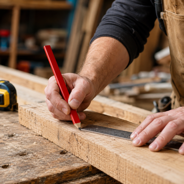 Heavy-Duty Natural Wood Carpenter Pencil