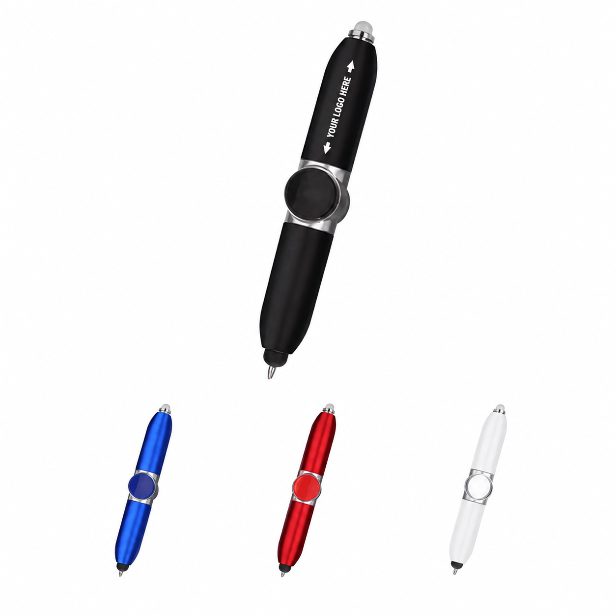 Light-Up Stylus Fidget Spinner Ballpoint Pen