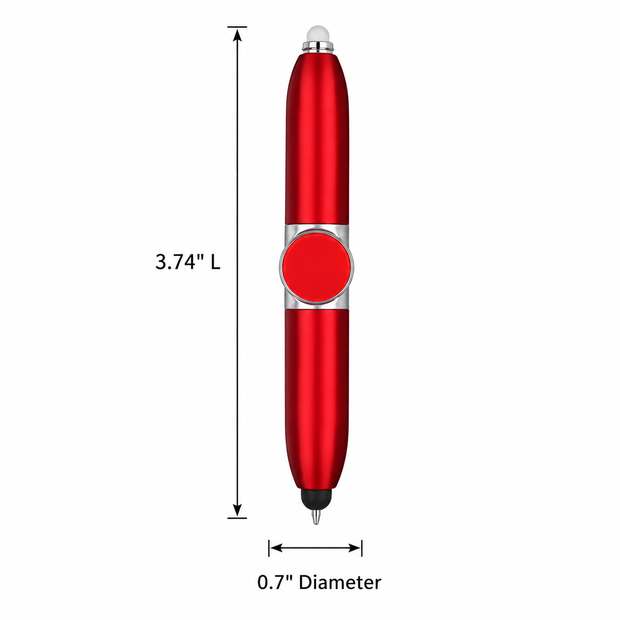 Light-Up Stylus Fidget Spinner Ballpoint Pen
