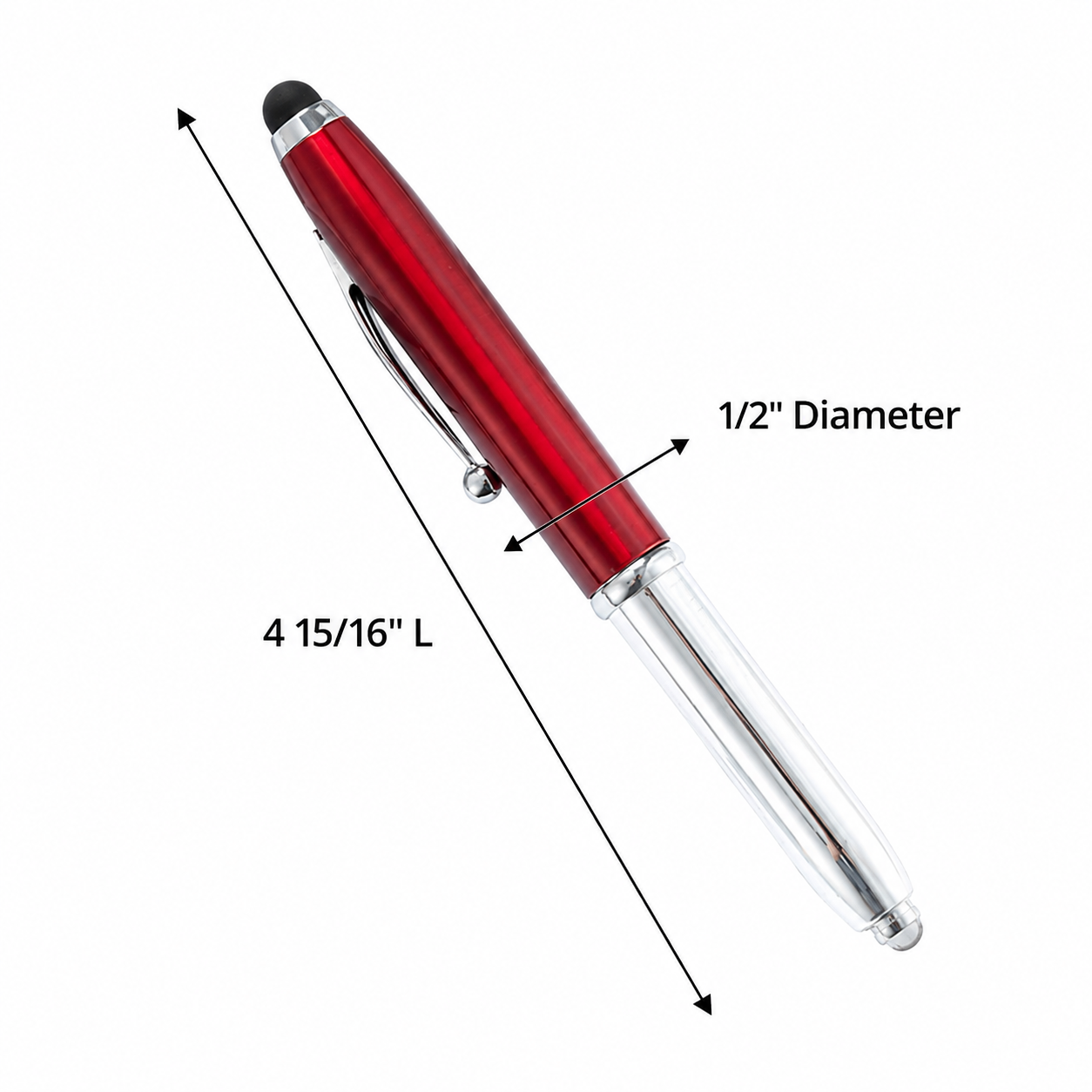 Metal LED Flashlight Stylus Pen