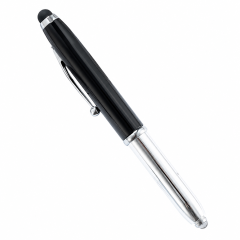 Metal LED Flashlight Stylus Pen