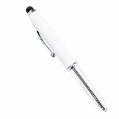 Metal LED Flashlight Stylus Pen