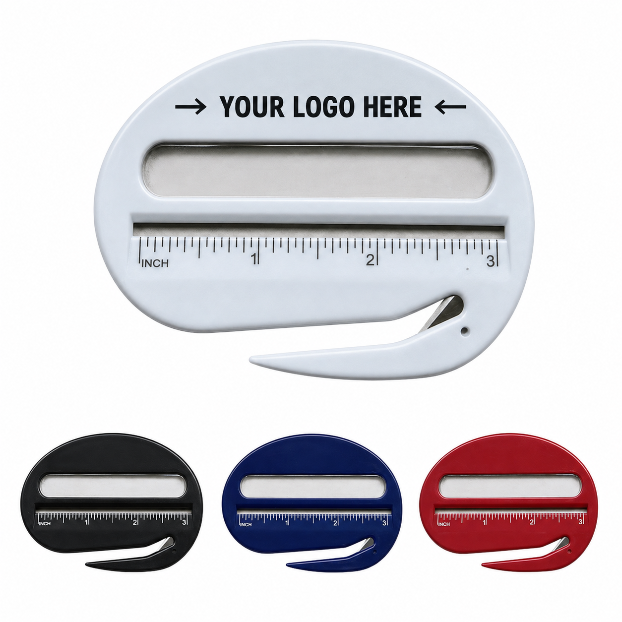Oval 3-in-1 Letter Opener with Magnifier & Ruler