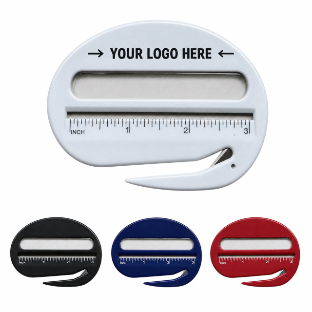 Oval 3-in-1 Letter Opener with Magnifier & Ruler