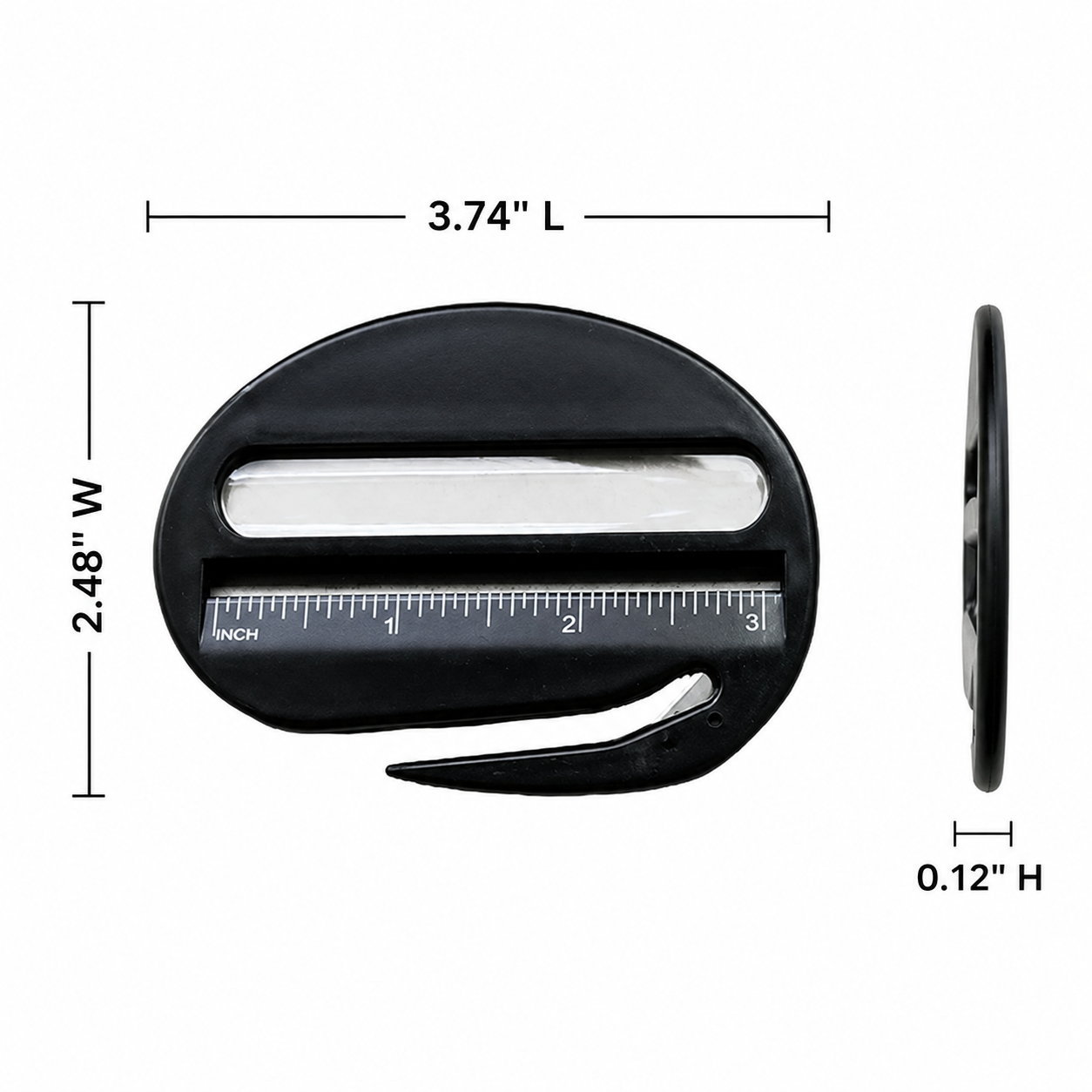 Oval 3-in-1 Letter Opener with Magnifier & Ruler