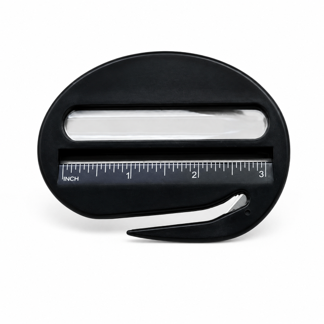 Oval 3-in-1 Letter Opener with Magnifier & Ruler
