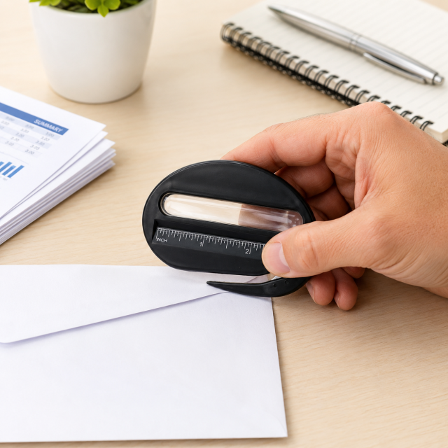 Oval 3-in-1 Letter Opener with Magnifier & Ruler