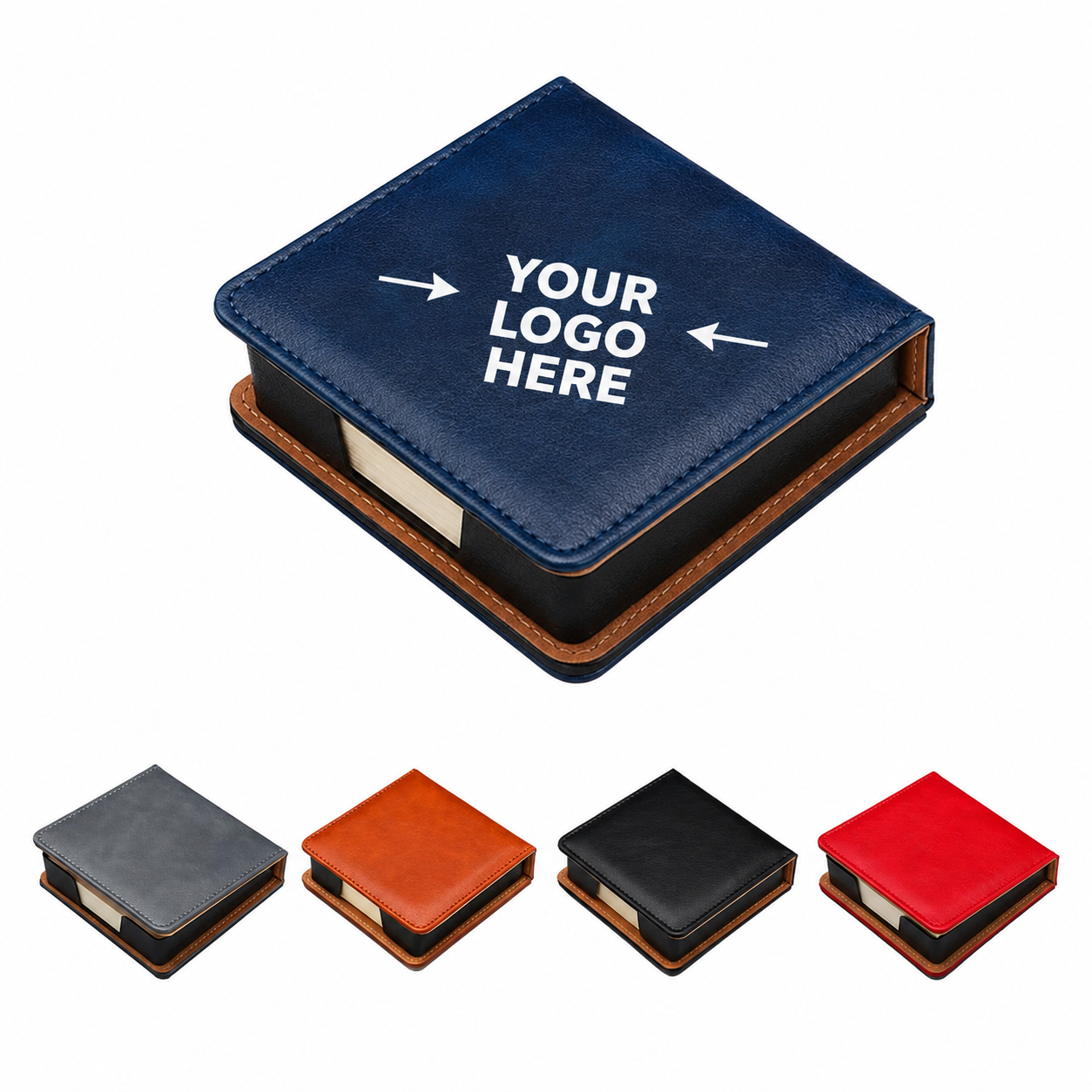 PU Leather Flip-Top Sticky Note Holder Box
