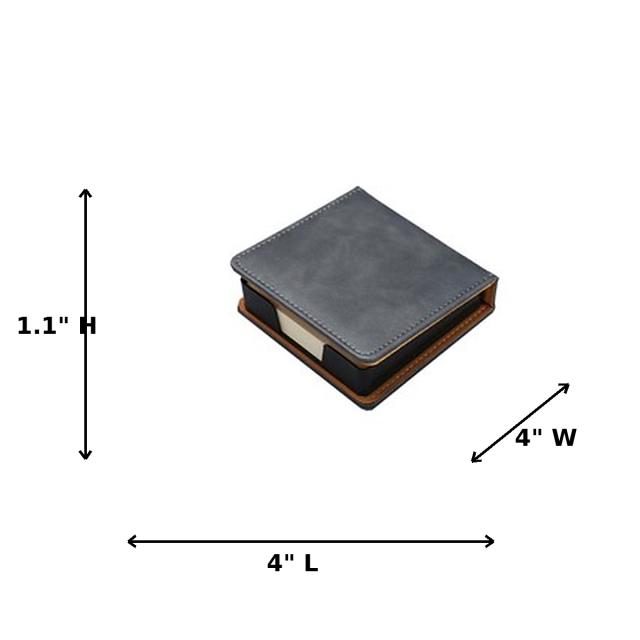 PU Leather Flip-Top Sticky Note Holder Box