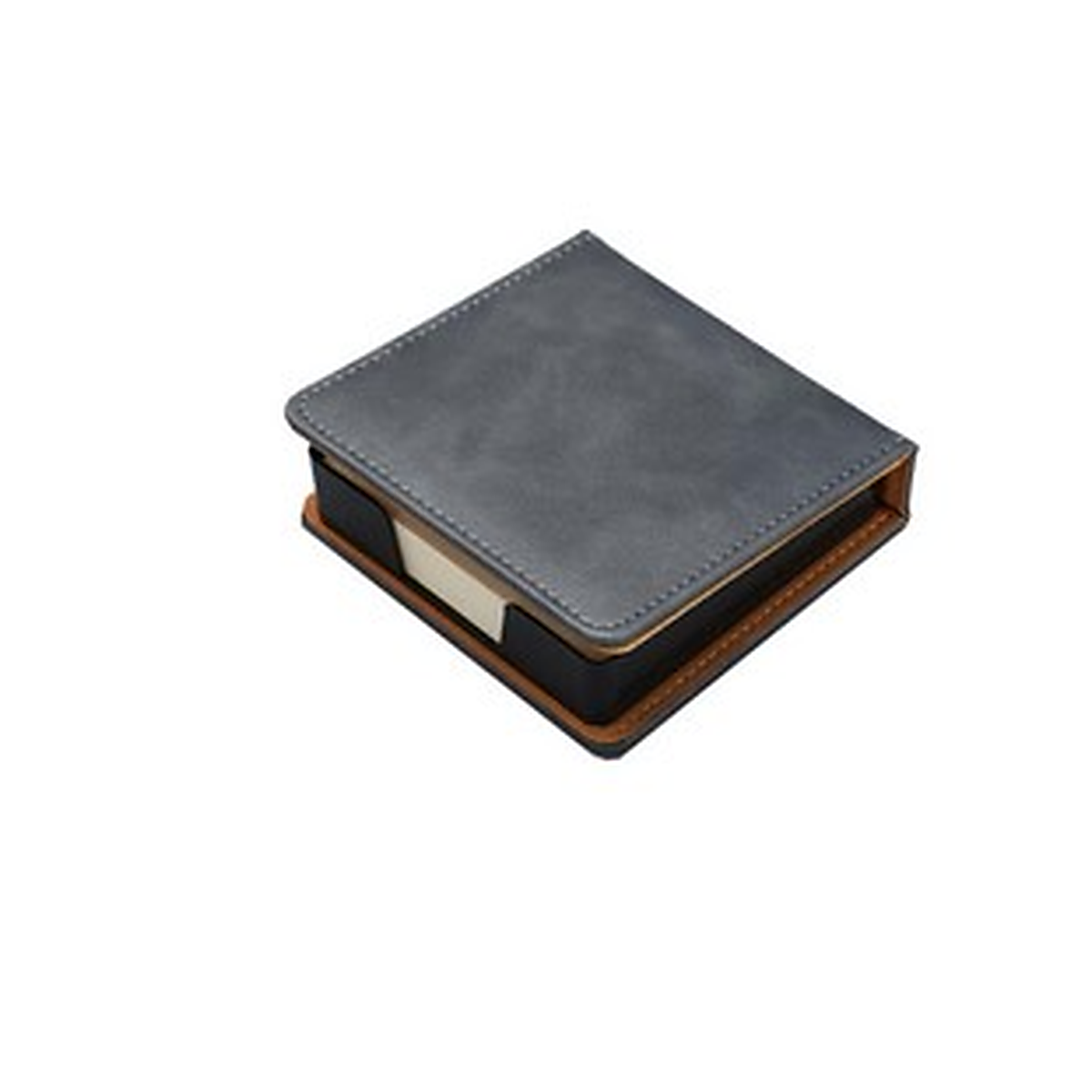 PU Leather Flip-Top Sticky Note Holder Box