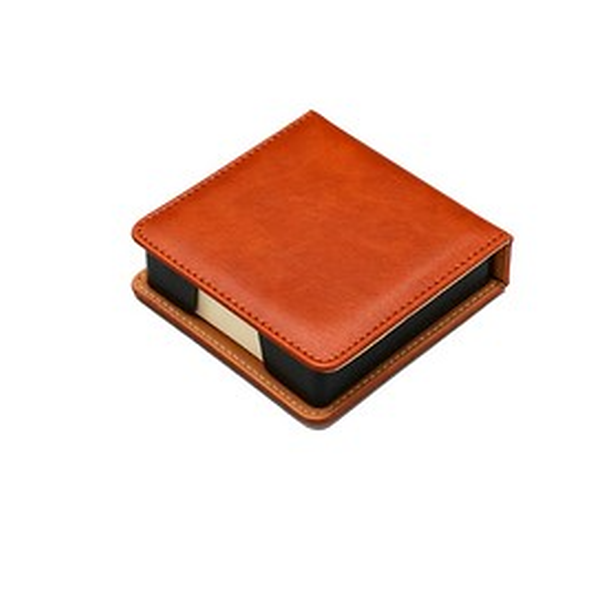 PU Leather Flip-Top Sticky Note Holder Box