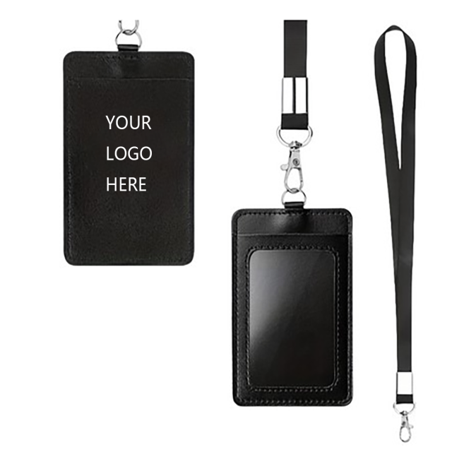 PU Leather Lanyard Badge & Card Holder