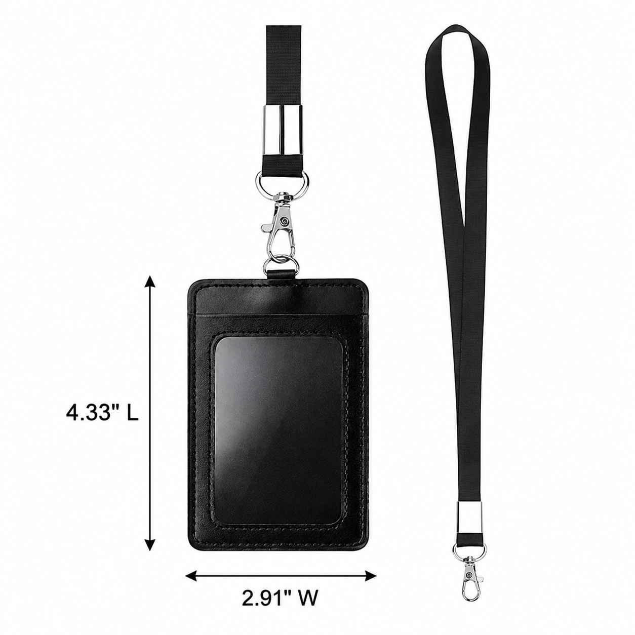 PU Leather Lanyard Badge & Card Holder