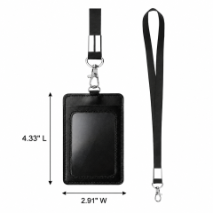 PU Leather Lanyard Badge & Card Holder