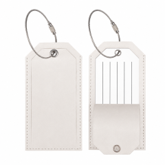Premium Leather Luggage ID Tag With Wire Loop