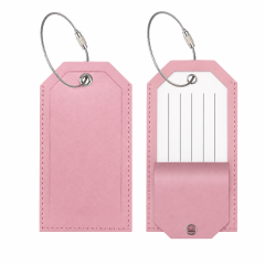 Premium Leather Luggage ID Tag With Wire Loop